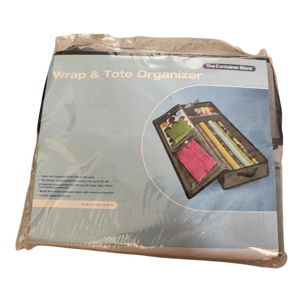 The Container Store Wrap & Tote Organizer Gray Gift Wrap Storage Bag 10057207